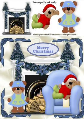 Merry Christmas Mr & Mrs Ted, with Lovely Fireplace