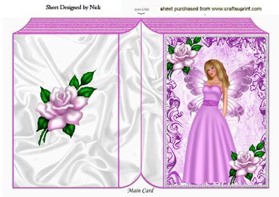 Pretty Faerie in Pink with Pink Roses Folded Book