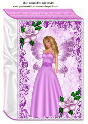 Pretty Faerie in Pink with Pink Roses A4 Book
