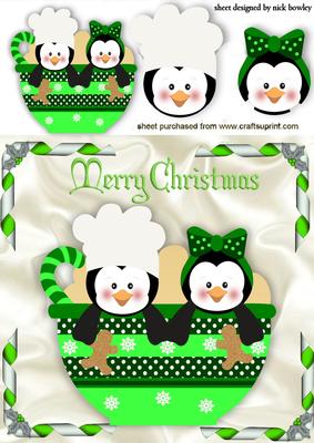 Cute Penguins in a Teacup
