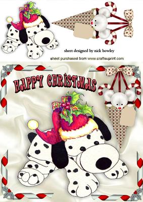 Little Mouse in a Cone with Cute Little Dalmation Puppy