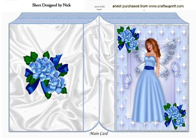 Pretty Fairie in Blue Star Frame Folded Book