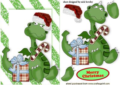Little Christmas Dragon with Santa Hat