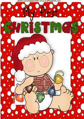 Cute Baby Boys 1st Christmas A4