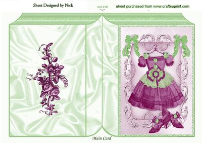 Vintage Ladies Party Dress Folded Book