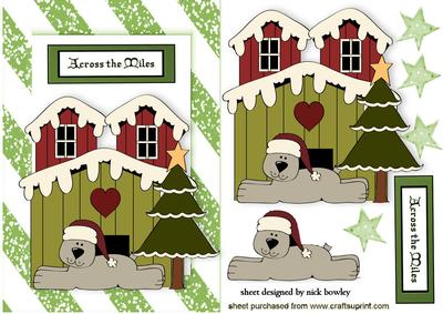 Across the Miles, Little Dog in His Kennel with Tree