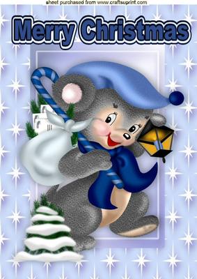 Cute Little Mouse in Star Frame A4