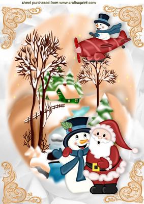I Am on My Way Santa, Lovely Christmas Scene A4