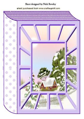 Through the Purple Window Christmas Scene A4 Book