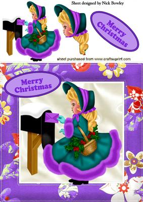 Little Girl Posting Her Letter to Santa
