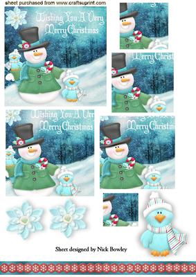 Snowman with Little Birds Pyramids
