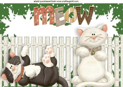 Lazy Cats in the Garden A4