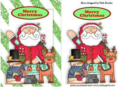 Whimsical Santa with His Friends