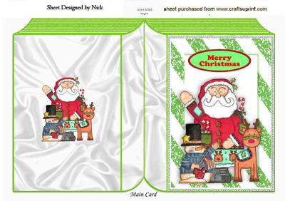Whimisical Santa with His Friends Folded Book