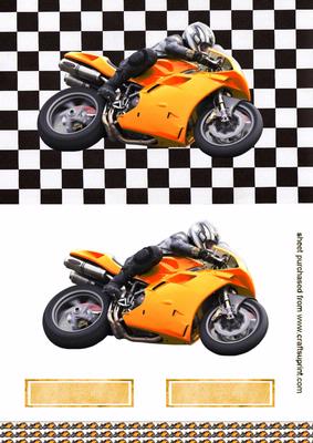Sporty Orange Bike Quick Card