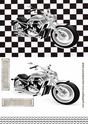 Sporty Silver Bike Quick Card with Attractive Background