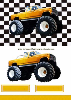 Monster Truck Quick Card with Effective Background