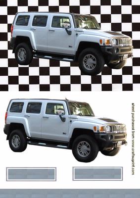 Silver Hummer Quick Card with Effective Background