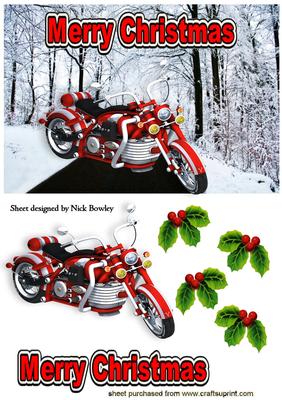 Red Hot Wheels Motorbike on the Snow Road