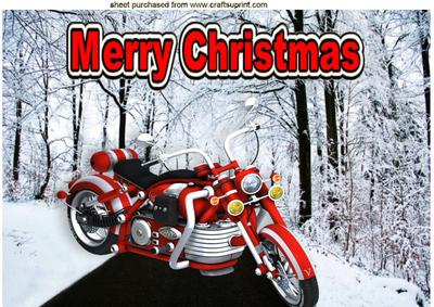 Red Hot Wheels Motorbike on the Snow Road A4