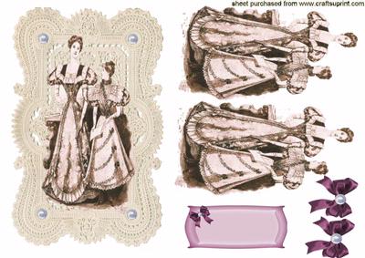 Elegant Victorian Ladies on Beautiful Lace Background