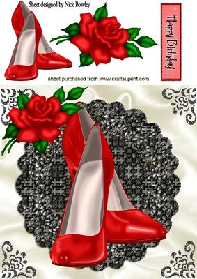 Beautiful Red Rose and Red Shoes