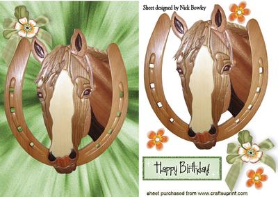 Horse with Horse Shoe and Flowers
