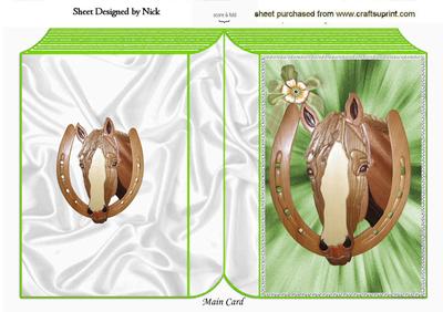 Horse Shoe with Horse and Flower Folded Book