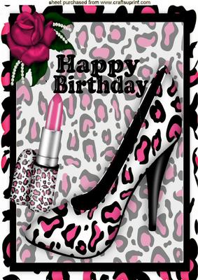 Black/pink Shoe with Lippy and Rose A4