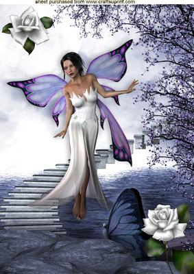Such Grace! Such Beauty Fantasy Faerie with Roses A4
