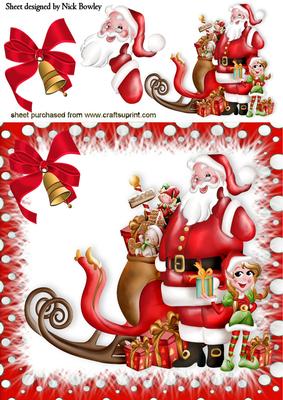 Santa with His Sleigh and Toys