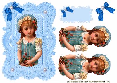 Little Girl on Blue Lace