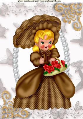 Southern Belle in Butterfly and Pearl Frame A4