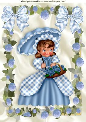 Pretty Southern Belle in Frame of Roses with Bows A4