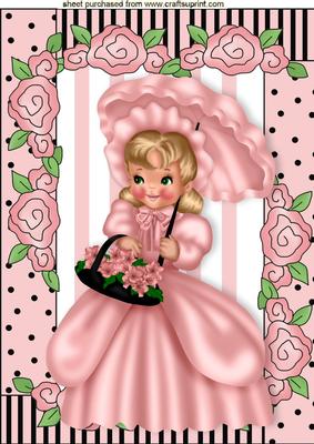 Southern Belle in Pink/white Floral Frame A4