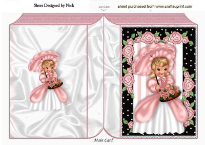 Southern Belle in Pink/black Flower Frame Folded Book