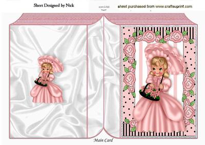 Southern Belle in Pink/white Floral Frame Folded Book
