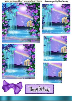 Beautiful Fantasy Turq/purple Waterfall Pyramids