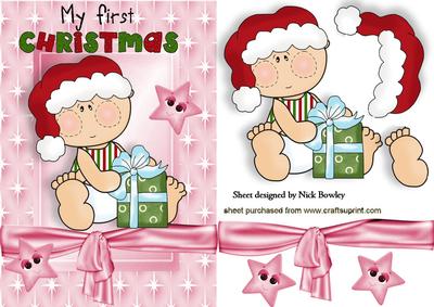 Baby Girls First Christmas with Stars