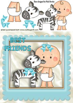 Little Baby Best of Friends with Cute Zebra