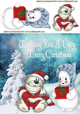 Mr Polar Bear and Snow Lady in the Snow