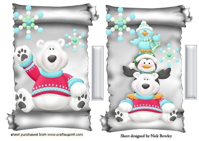 Polar Bear and Friends Toppers on a Scroll