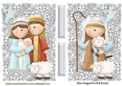 Christmas Nativity Scenes in Silver Filigree Toppers