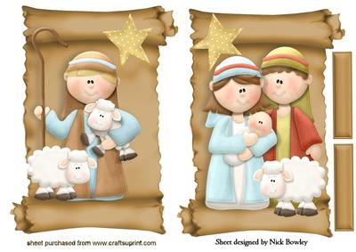 Nativity with Sheep on a Scroll Toppers