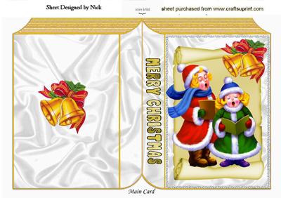 Girls Carol Singing with Bells Folded Book