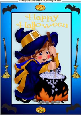 Bubble! Bubble! Toil and Trouble Cute Little Witch A4