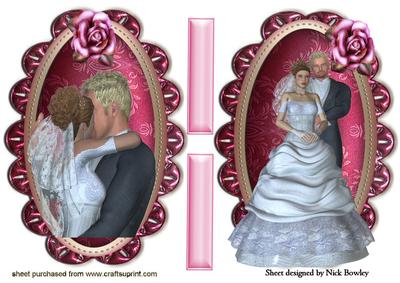 Beautiful Wedding Couple Toppers in Ornate Frames