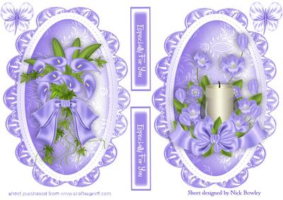 Lilac Wedding Toppers of Flowers and Candles