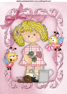 Flirty Little Bees with Gardening Girl A4