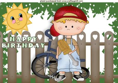 Little Boy with His Bike Out in the Sunshine A4